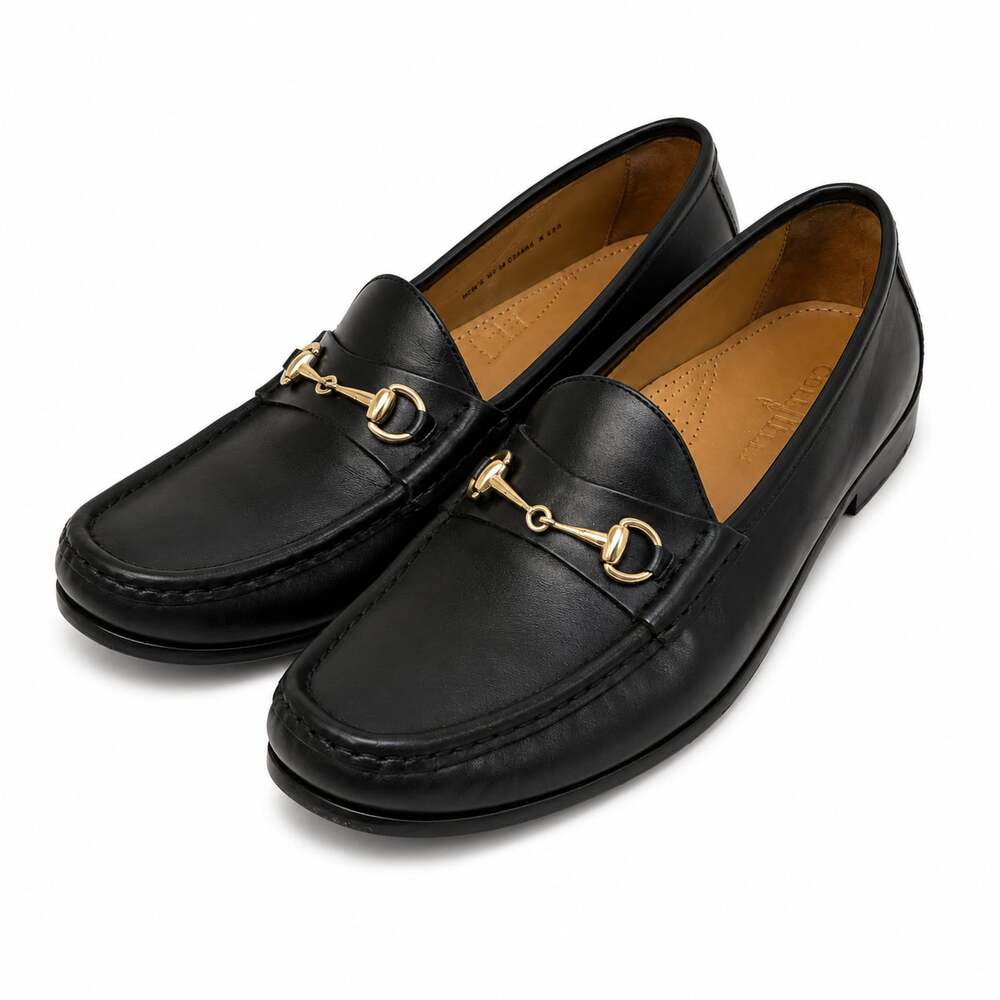 Cole Haan Men's Black Leather Horsebit Loafers 9.5